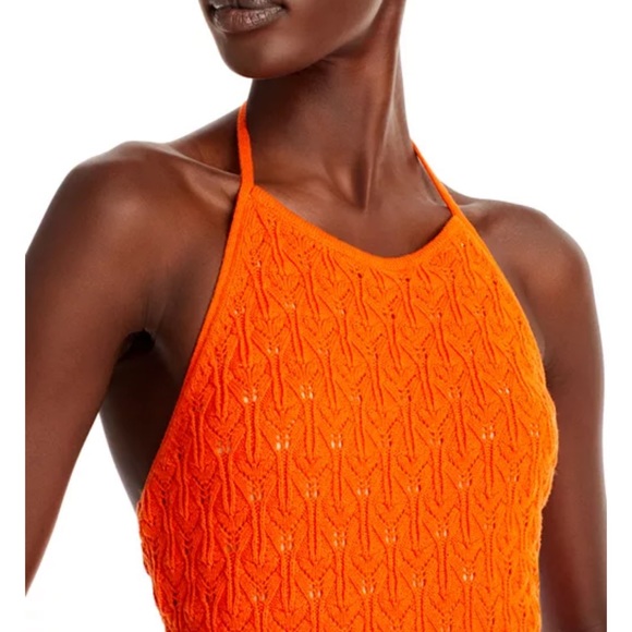 Alice + Olivia Orange Halter Knit Dress - Picture 3 of 6